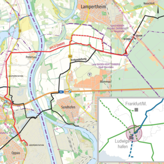Mapping, building site and explosive ordnance surveys for the planned HYLU hydrogen pipeline from Lampertheim to Ludwigshafen am Rhein