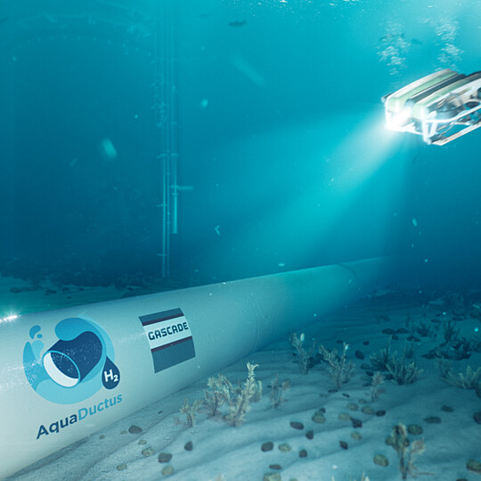 AquaDuctus pipeline with submersible robot