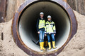 Working on a microtunnel near Kienbaum