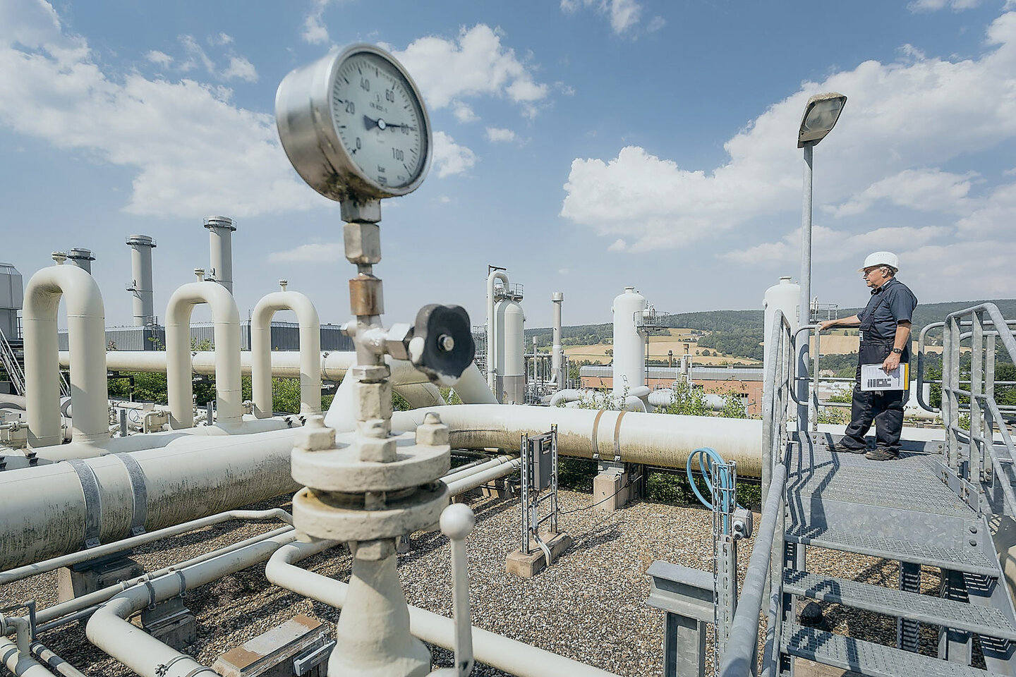 Pipes at the Olbernhau compressor station